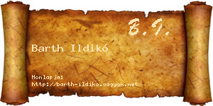 Barth Ildikó névjegykártya